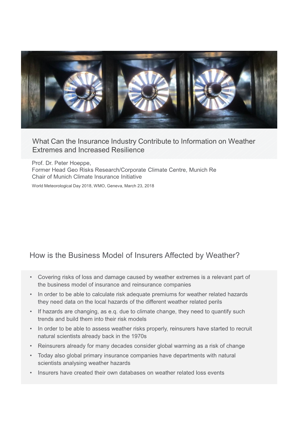 How Is the Business Model of Insurers Affected by Weather?