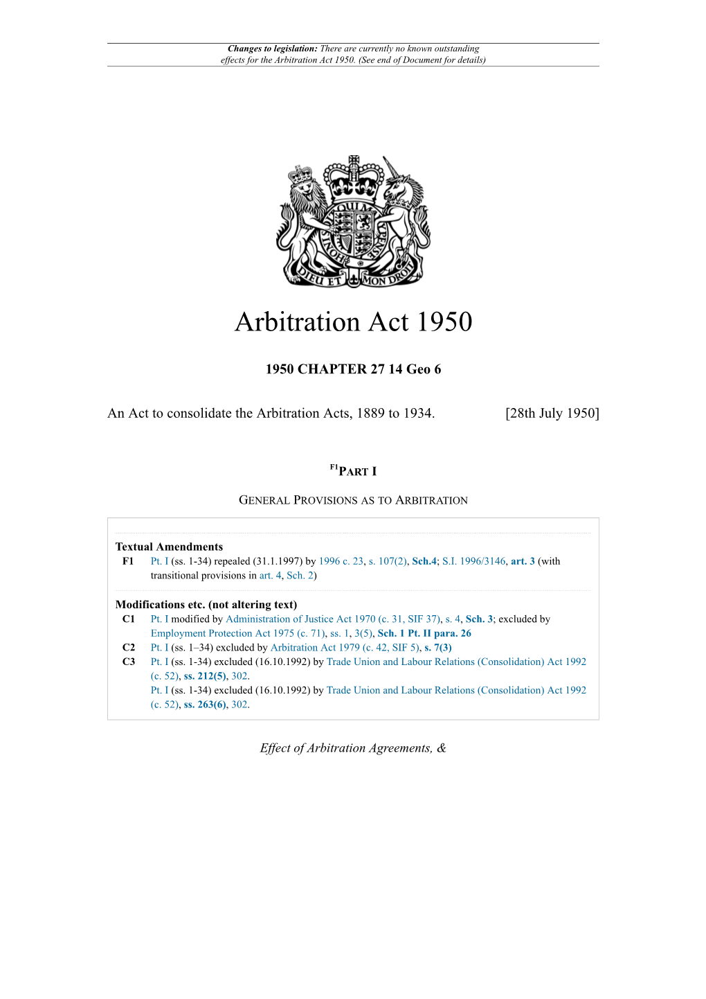 Arbitration Act 1950