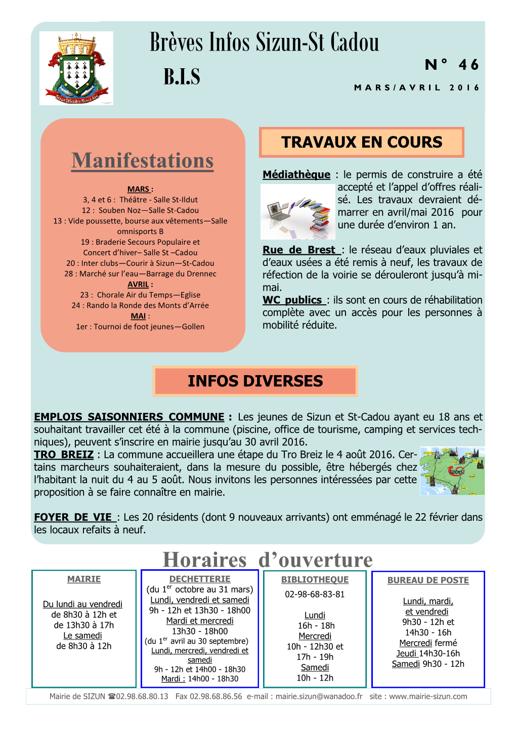 Brèves Infos Sizun-St Cadou B.I.S N ° 4 6 MARS/AVRIL 2016