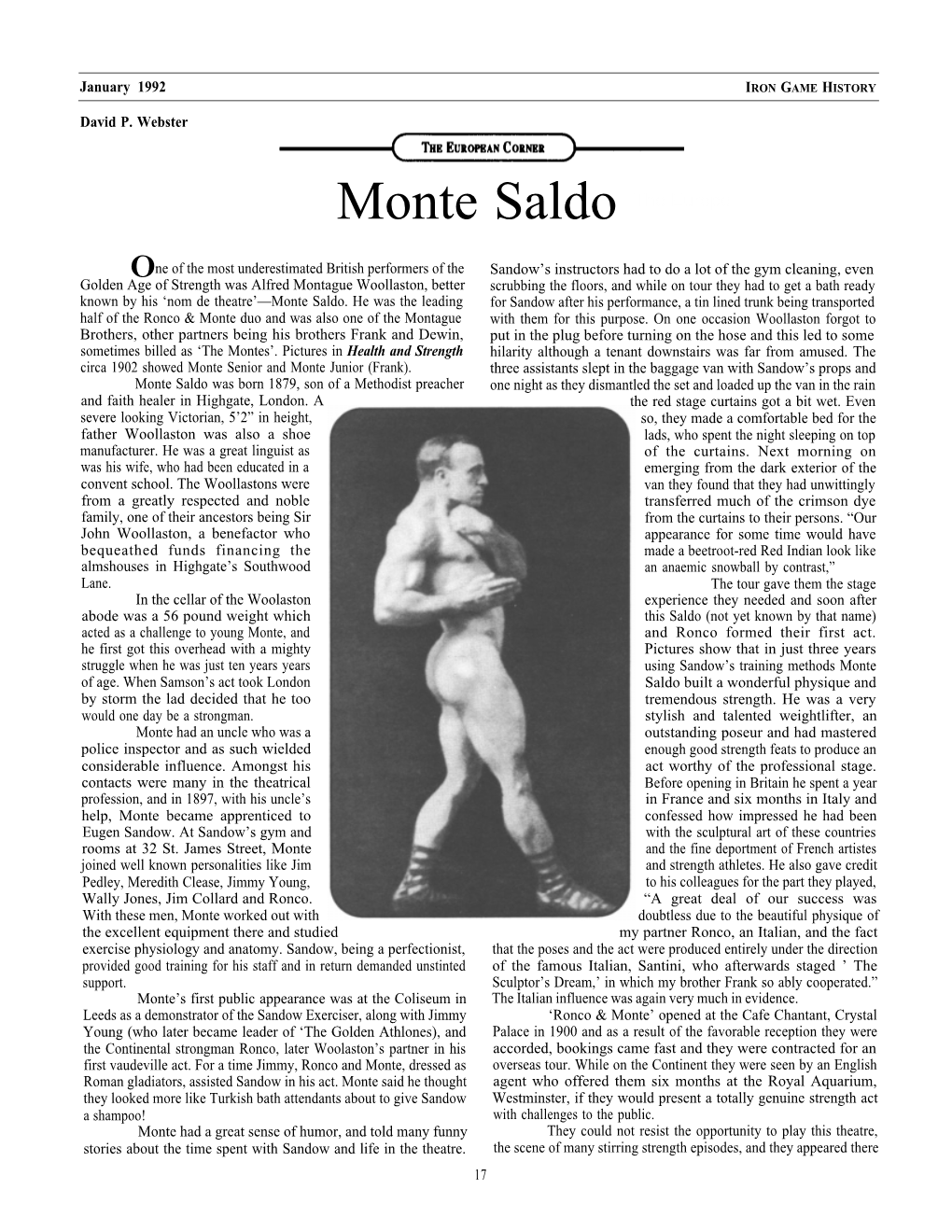 The European Corner: Monte Saldo