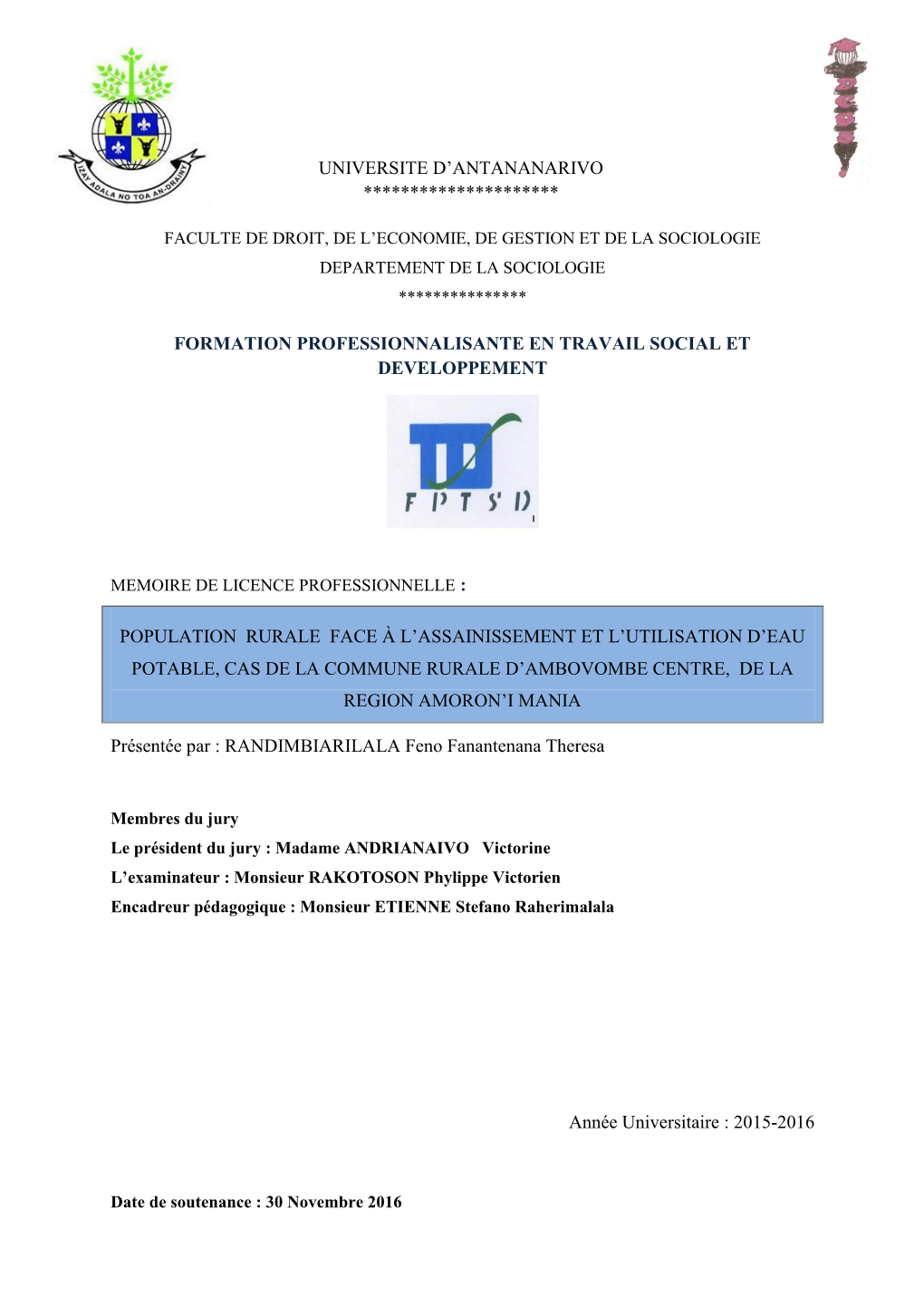 Population Rurale Face À L'assainissement Et L