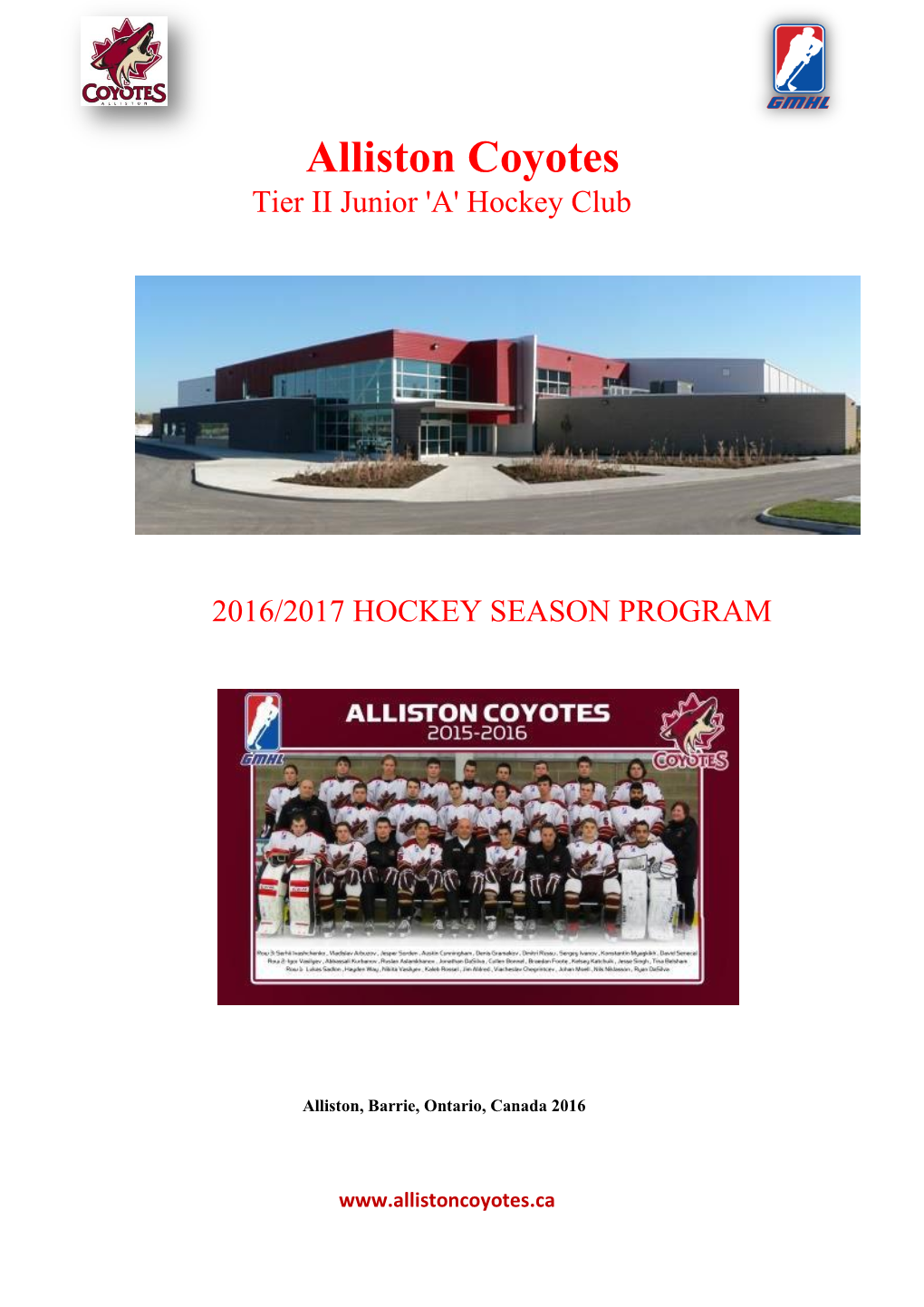 Alliston Coyotes Tier II Junior 'A' Hockey Club