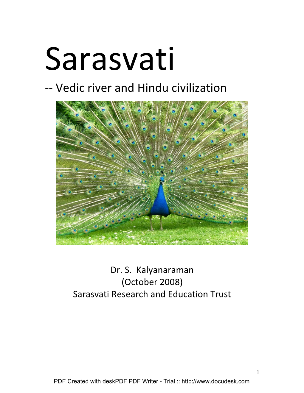 Sarasvati Vedic River and Hindu Civilization.Pdf