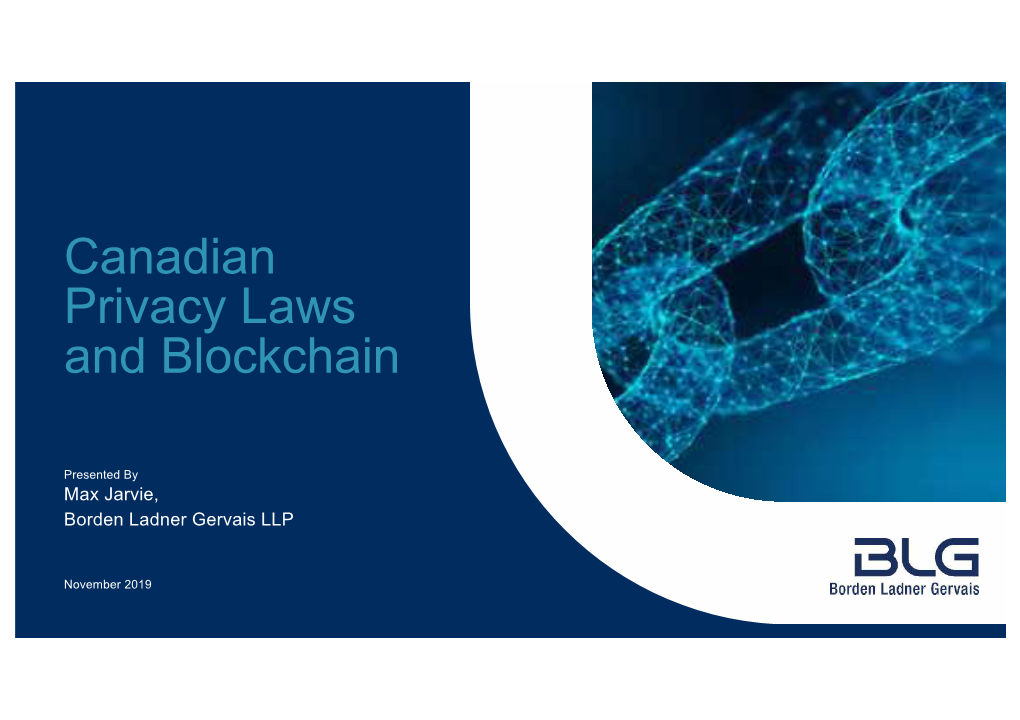 Blockchain & Canadian Privacy Laws