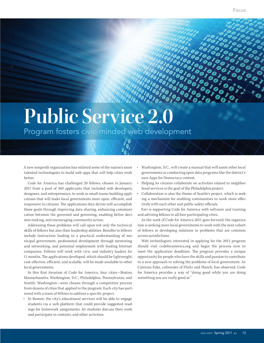 Public Service 2.0 Program Fosters Civic-Minded Web Development