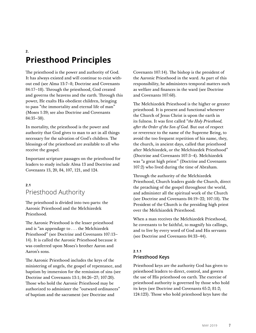 Priesthood Principles