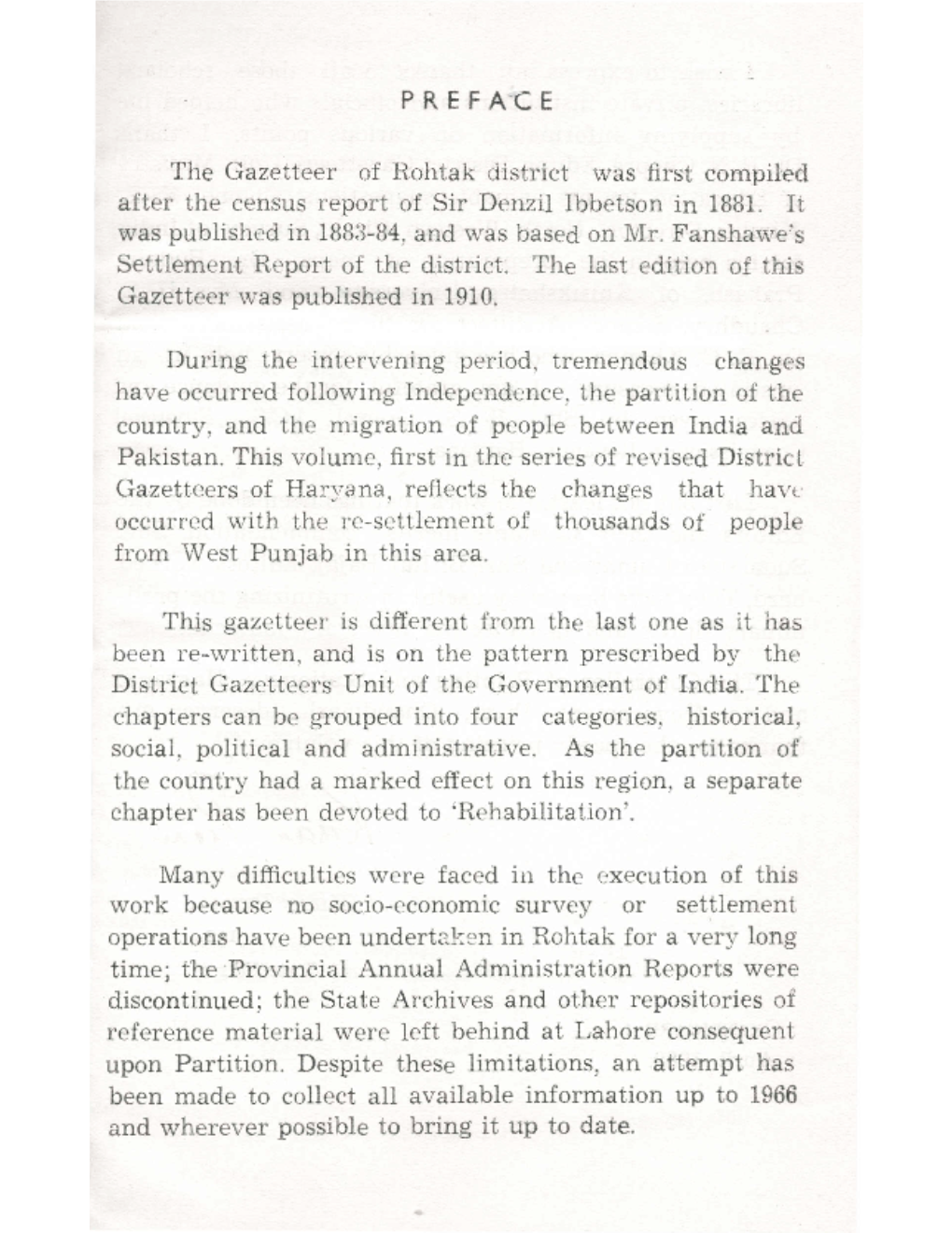 The Gazetteer of Rohtak District Was First Compiled After the Census Report of Sir Denzil Ibbetson in 1881