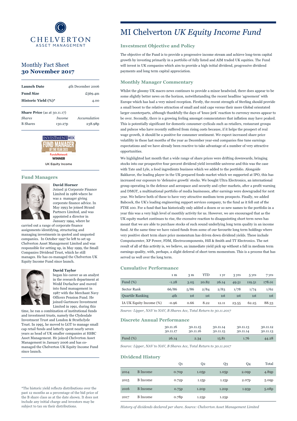 MI Chelverton UK Equity Income Fund