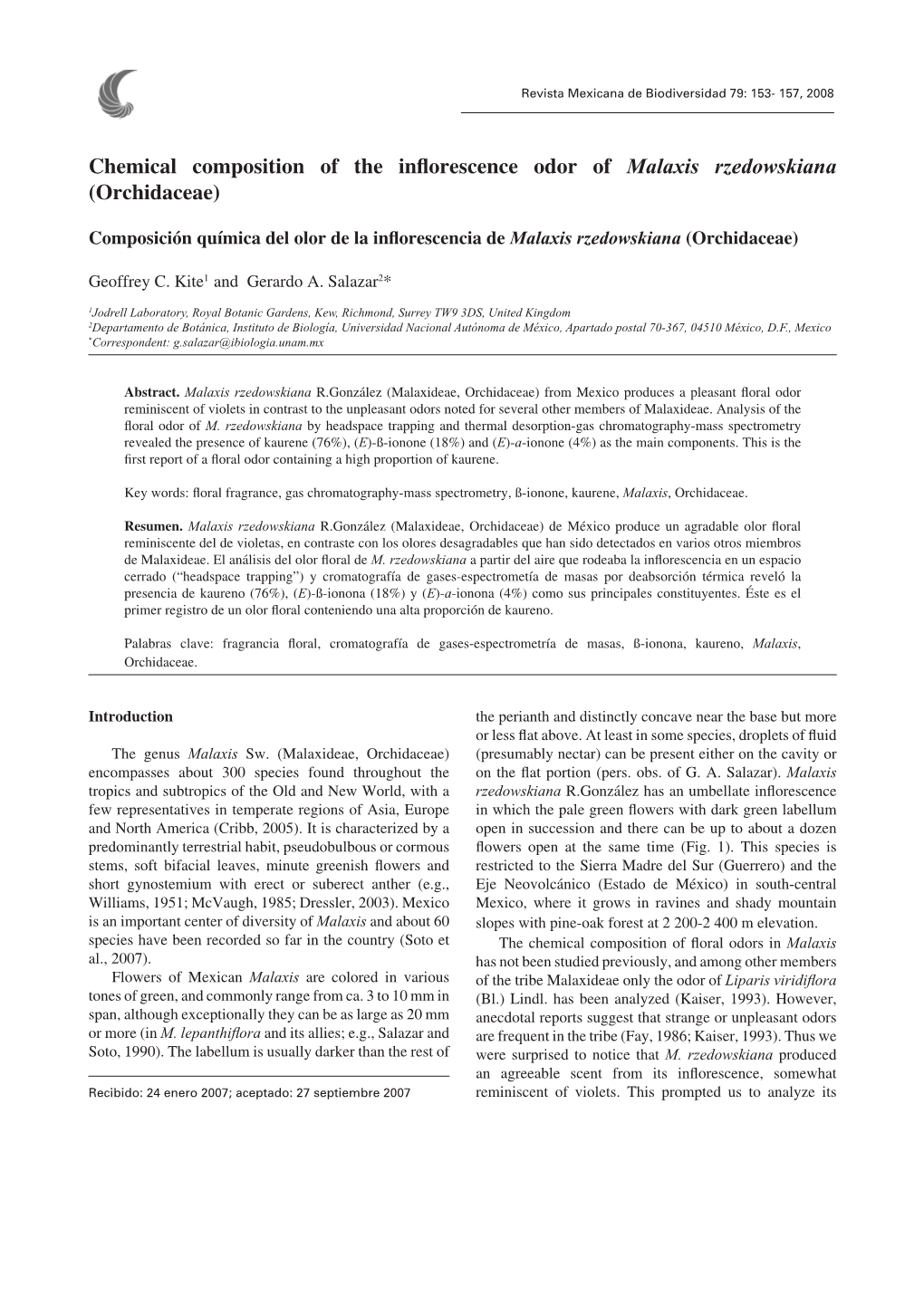 Chemical Composition of the Inflorescence