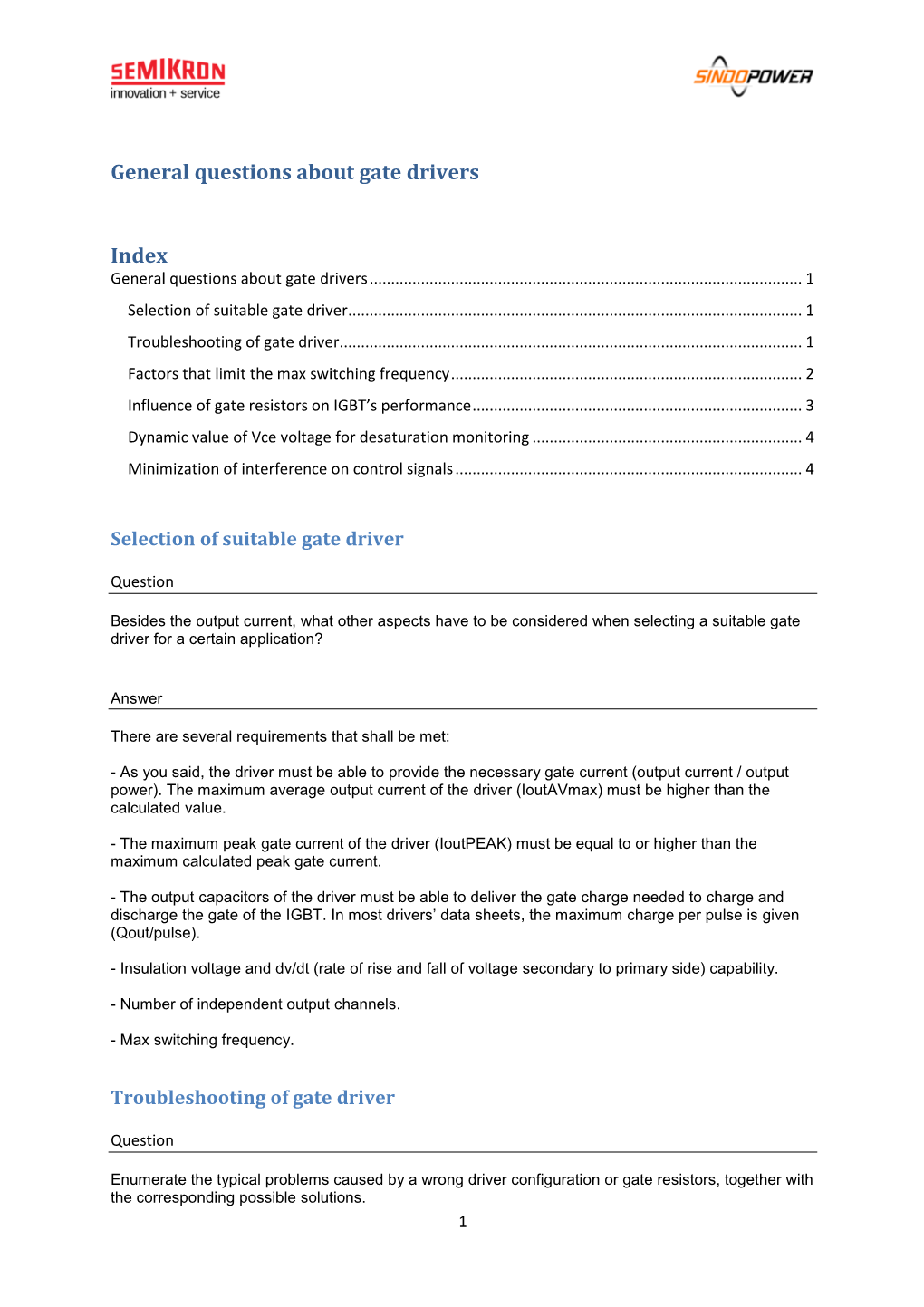 General Questions About Gate Drivers