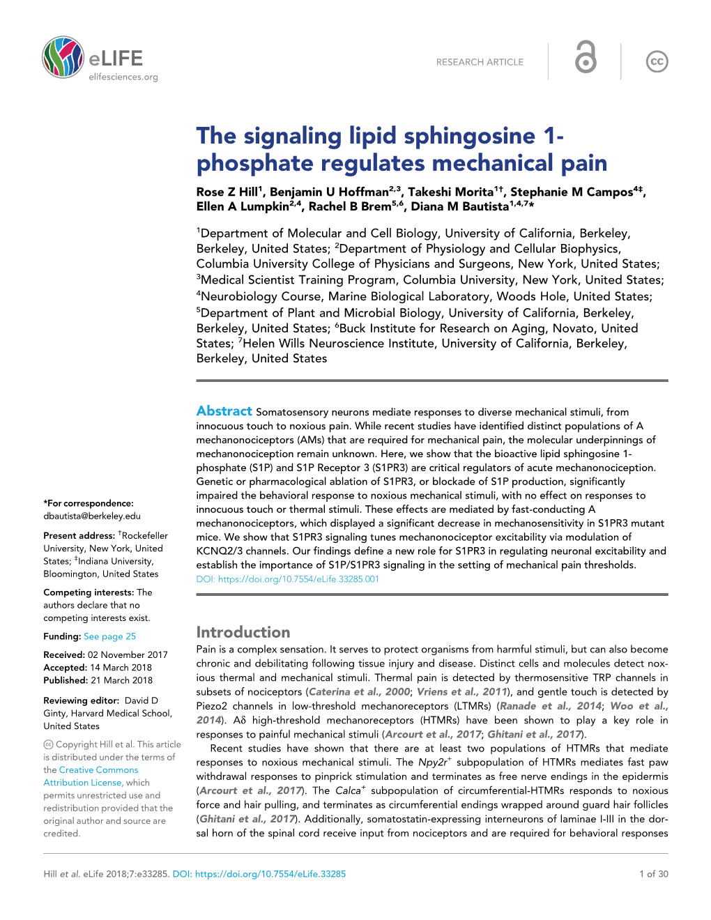 Phosphate Regulates Mechanical Pain