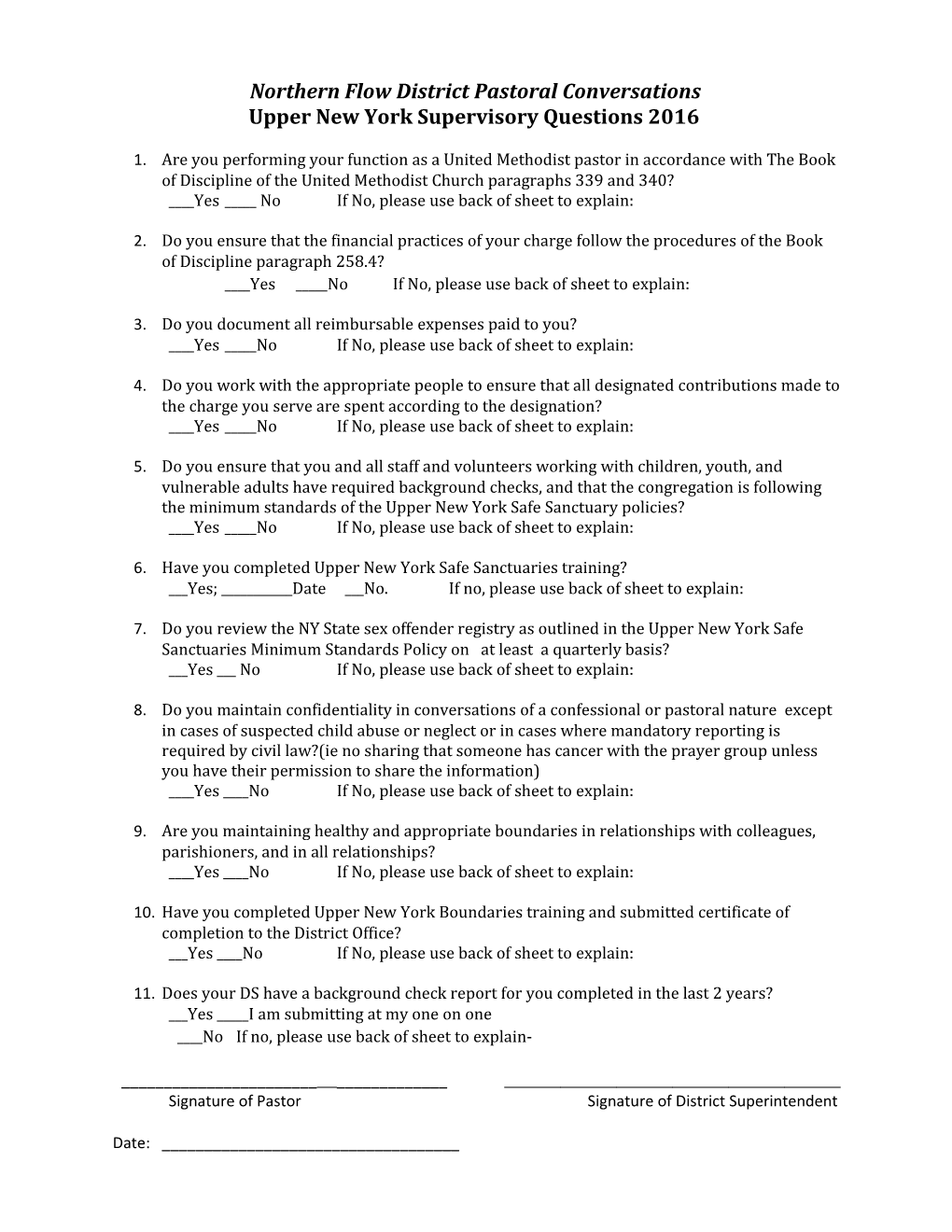 Northern Flow District Pastoral Conversations