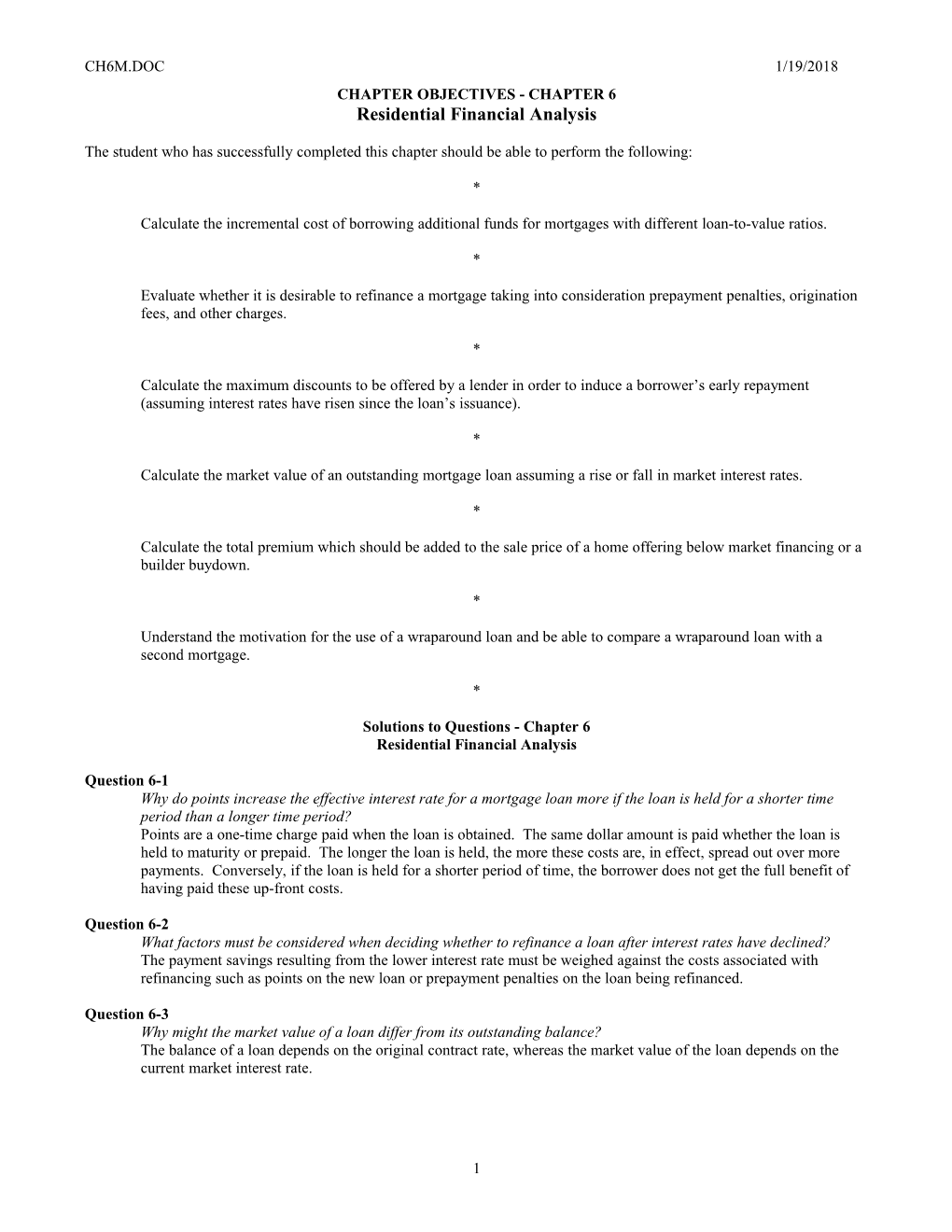 Chapter Objectives - Chapter 9