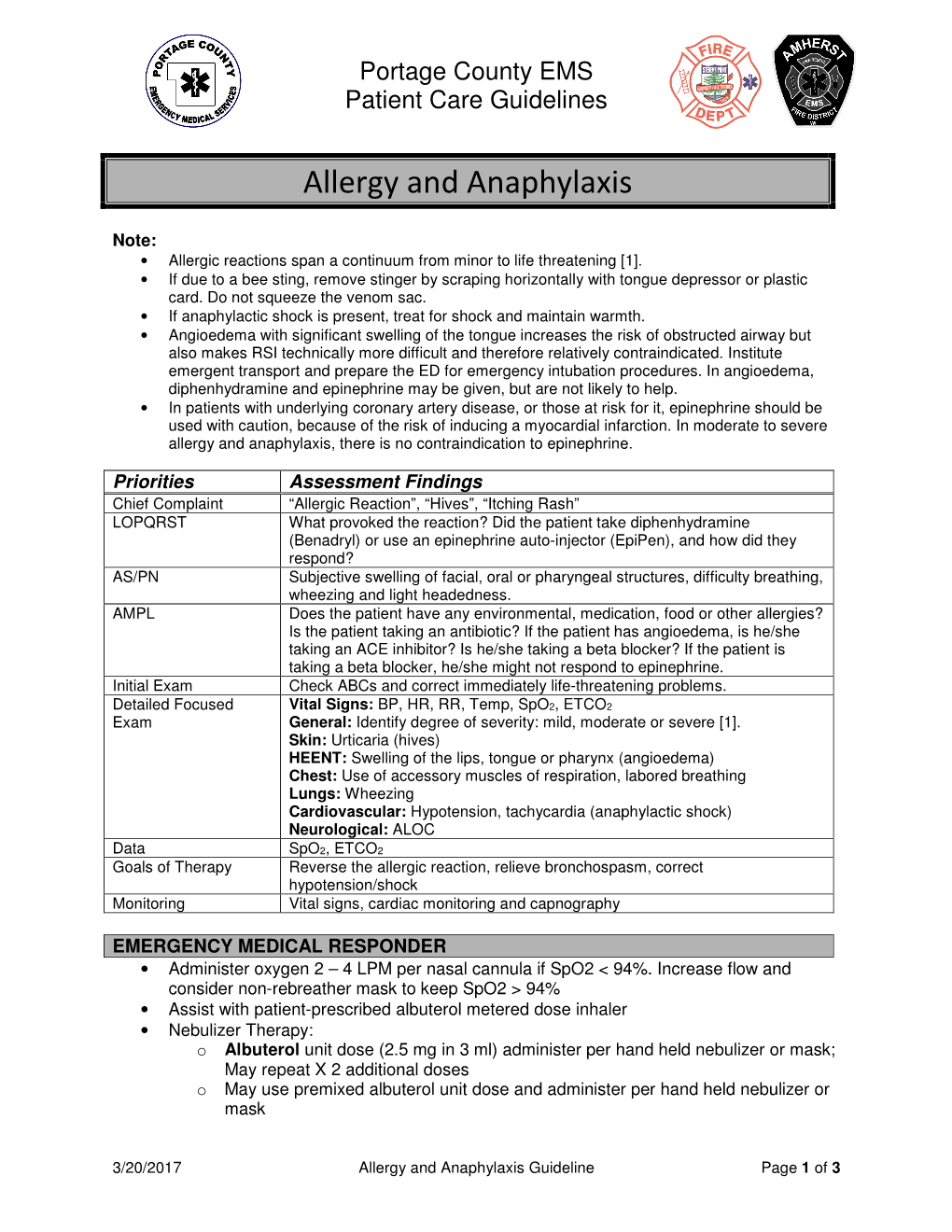 Allergy and Anaphylaxis