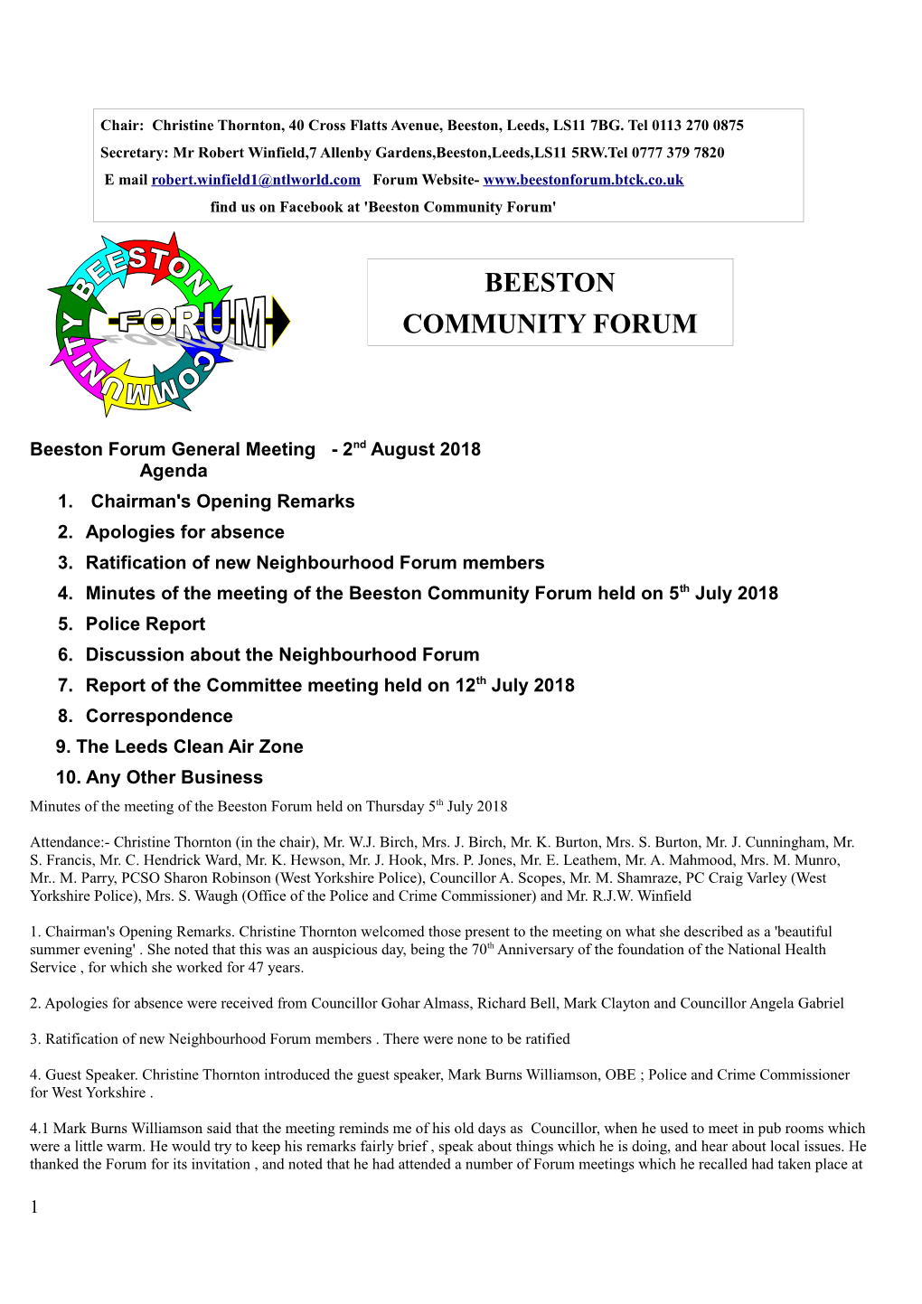 Beeston Community Forum'