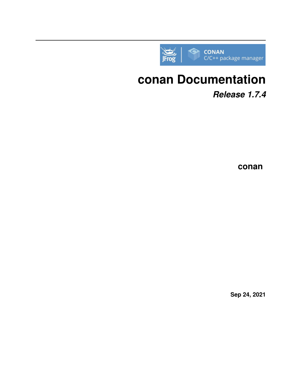 Conan Documentation Release 1.7.4