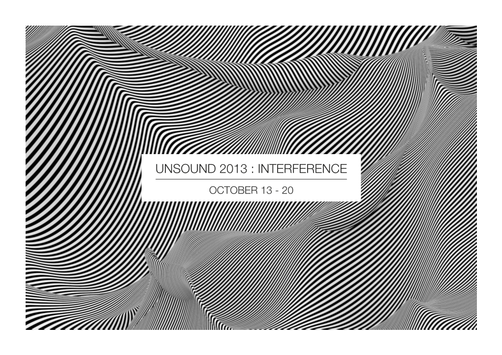 Unsound 2013 : Interference October 13 - 20