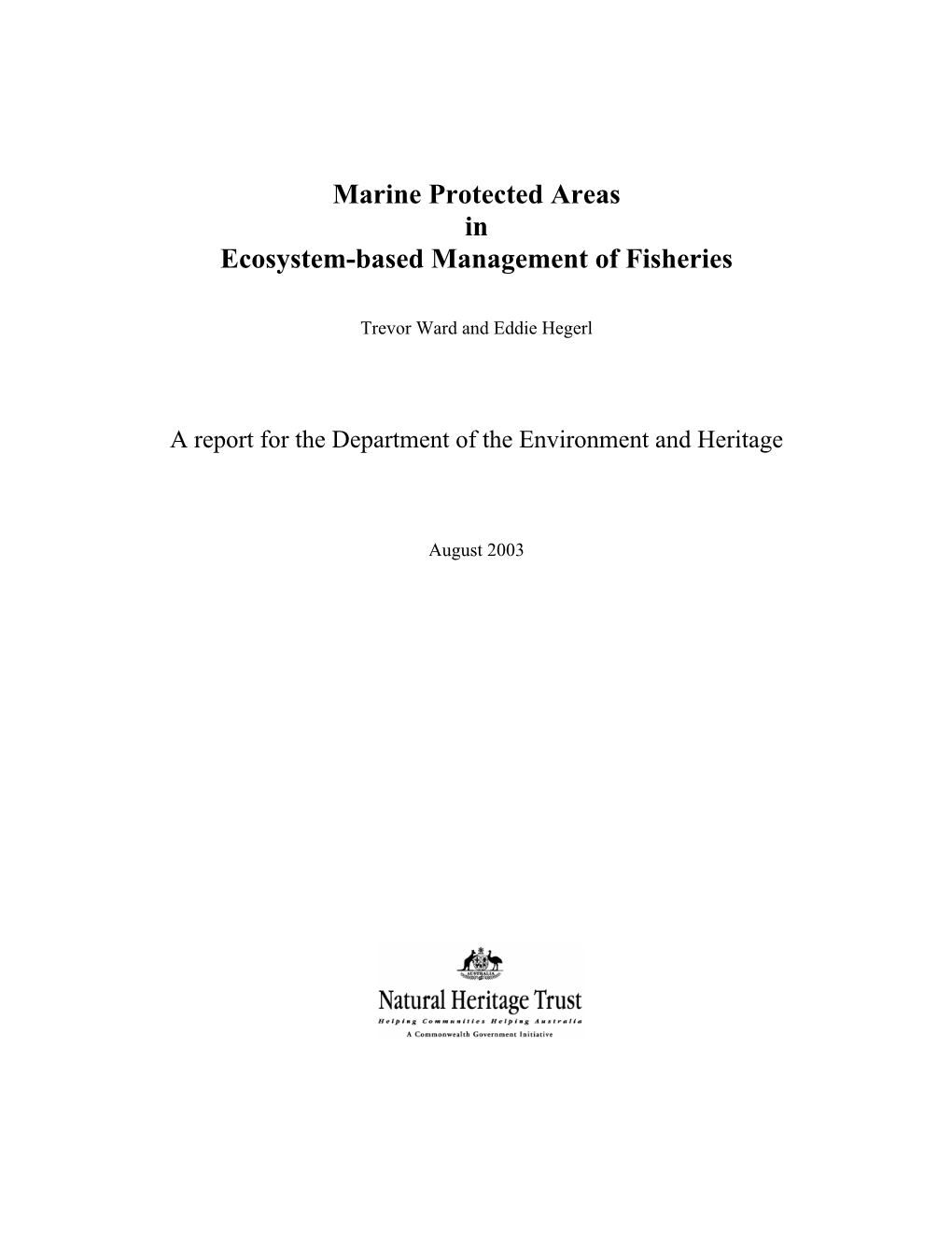 Protected Areas in Sustainable Fisheries