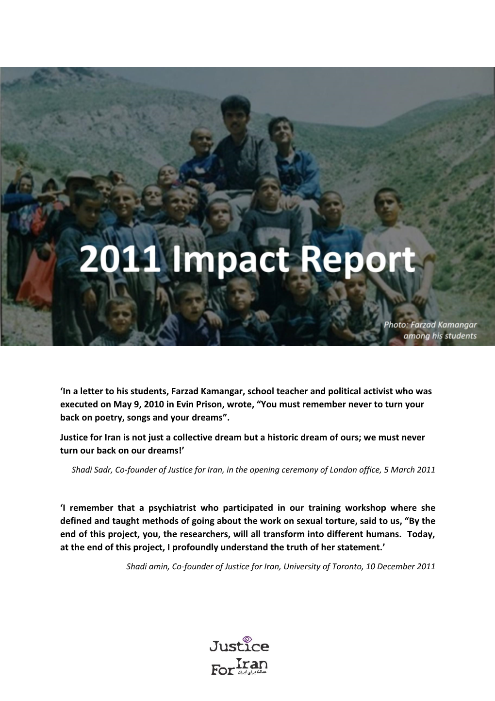 2011 Impact Report Justice for Iran