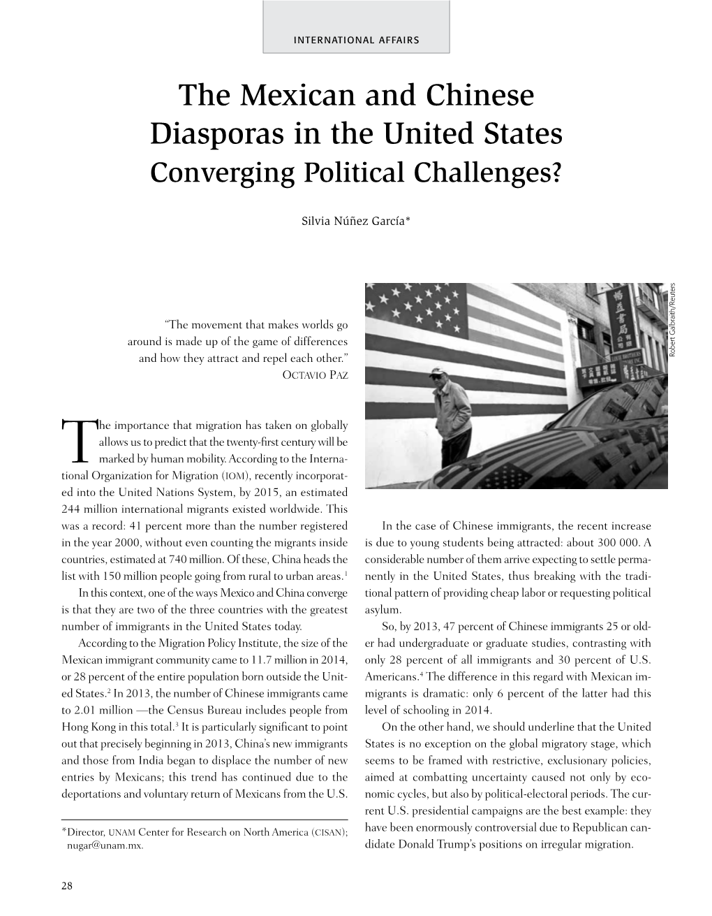 The Mexican and Chinese Diasporas in the United States Converging Political Challenges?
