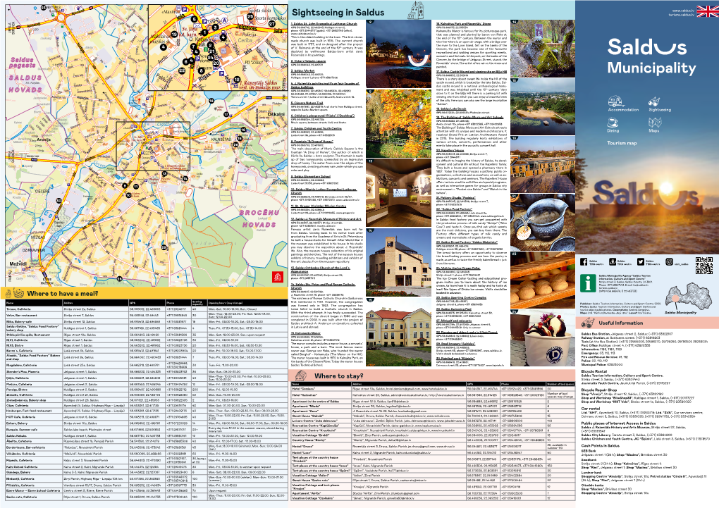 Saldus Municipality Tourism Map