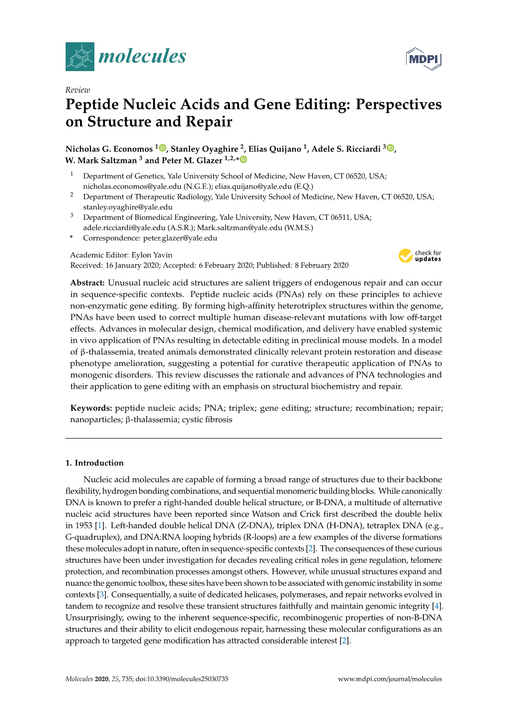 Peptide Nucleic Acids and Gene Editing: Perspectives on Structure and Repair