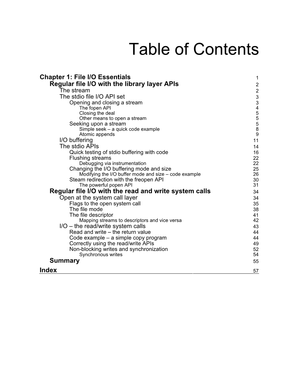 Table of Contents