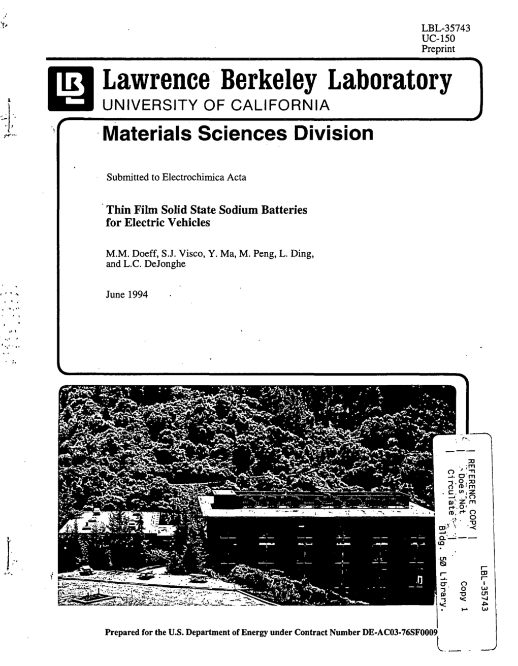 Berkeley Laboratory 1 11;1 UNIVERSITY of CALIFORNIA
