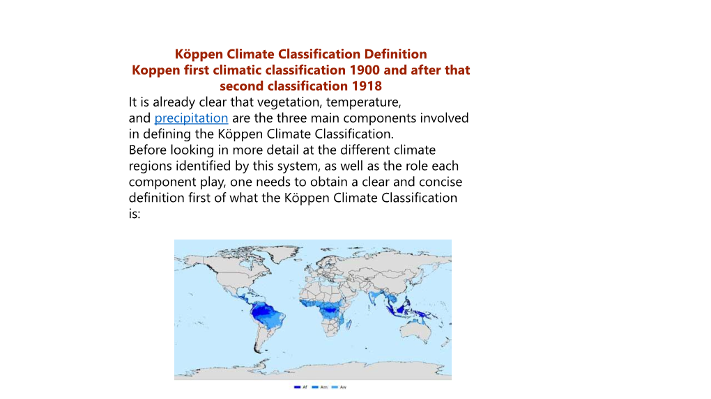 Köppen Climate Classification Definition Koppen First