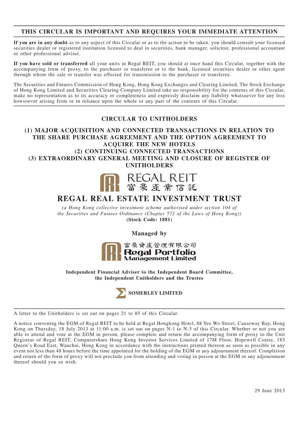 Regal Real Estate Investment Trust