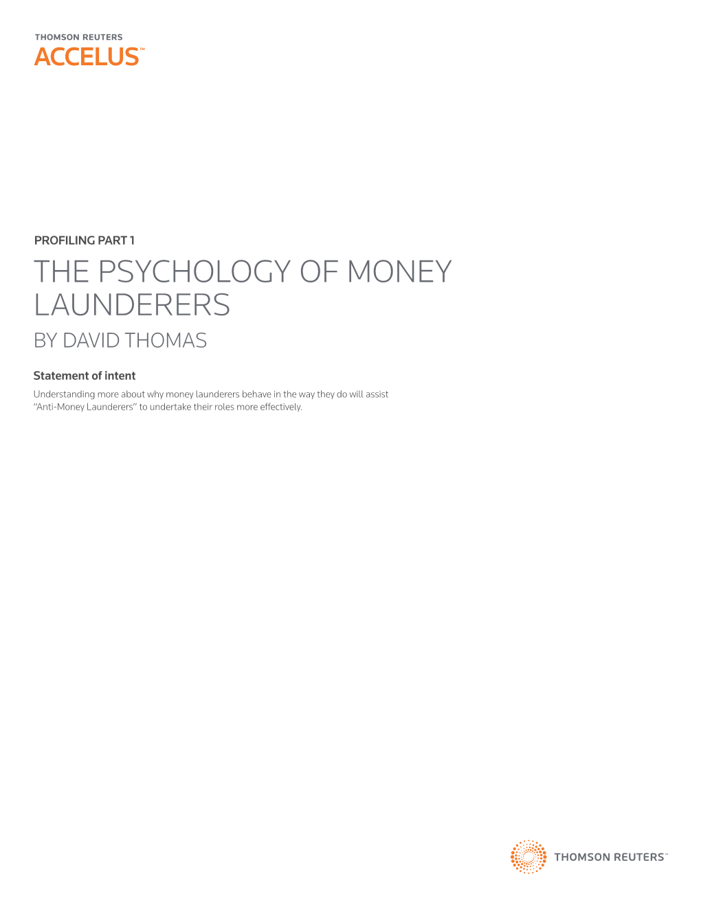The Psychology of Money Launderers by David Thomas