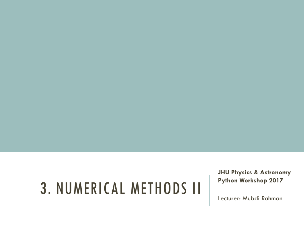 3. Numerical Manipulation II