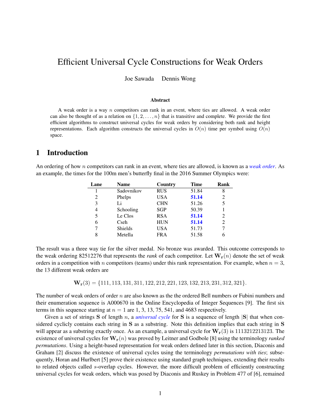 Efficient Universal Cycle Constructions for Weak Orders