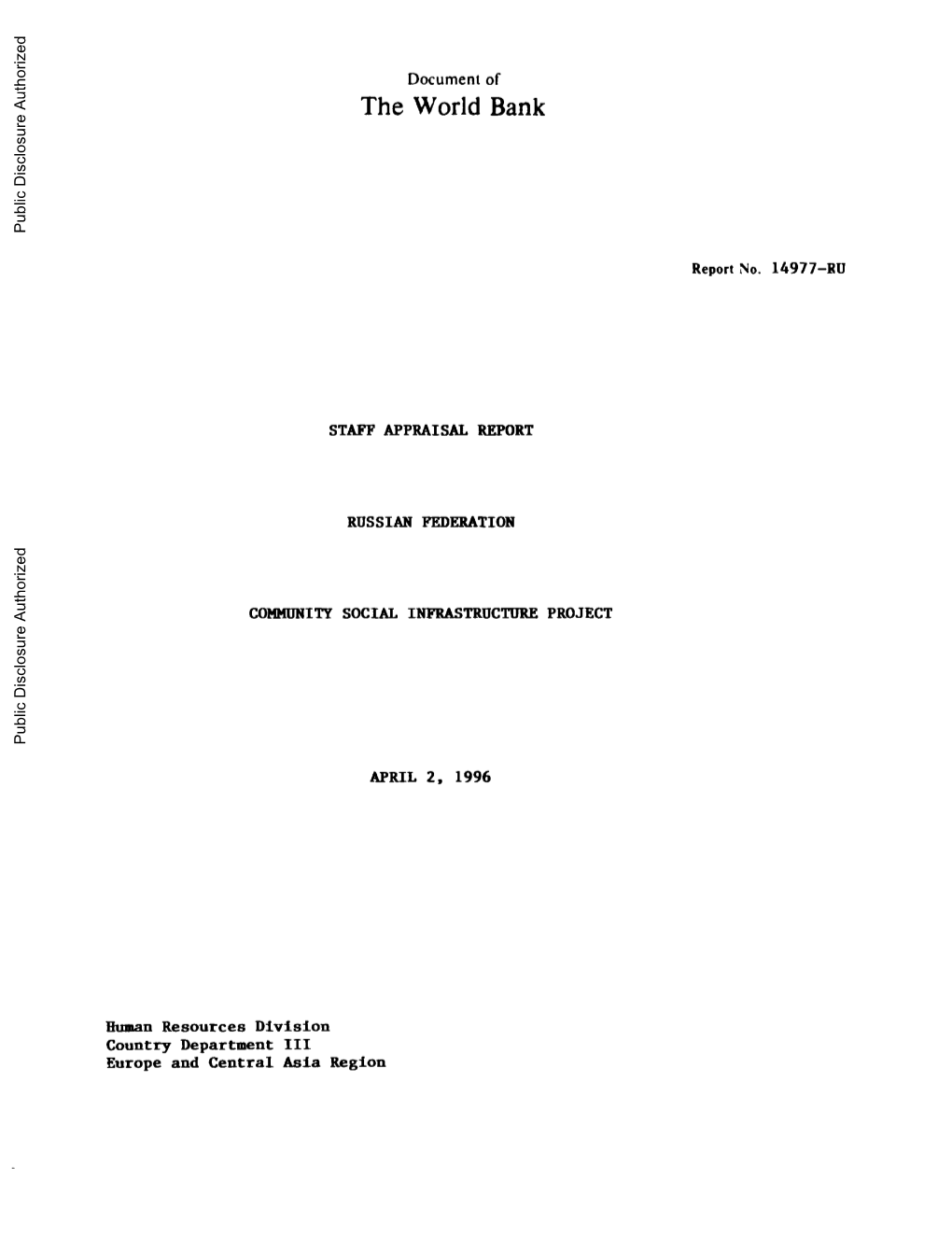 World Bank Document