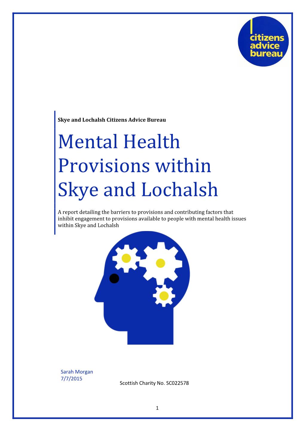 Mental Health Provisions Within Skye and Lochalsh