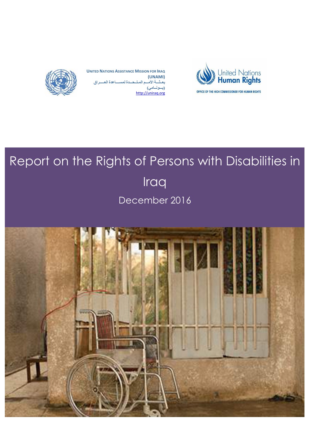 Report on the Rights of Persons with Disabilities in Iraq December 2016