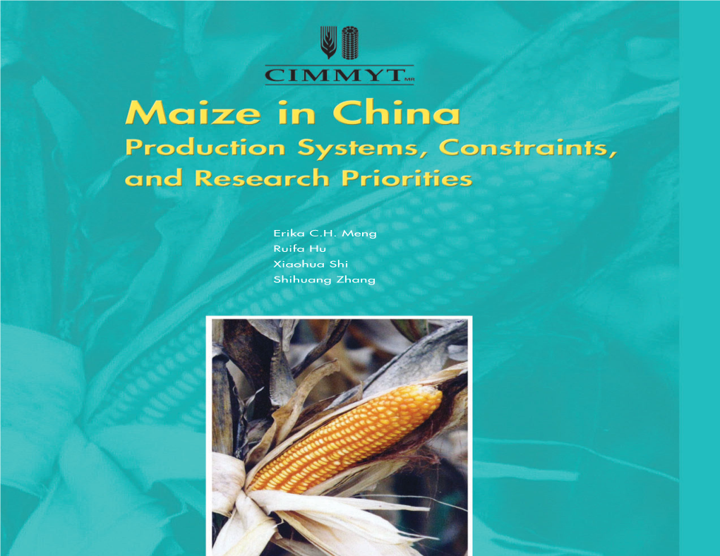 Maize in China: Production Systems, Constraints, And