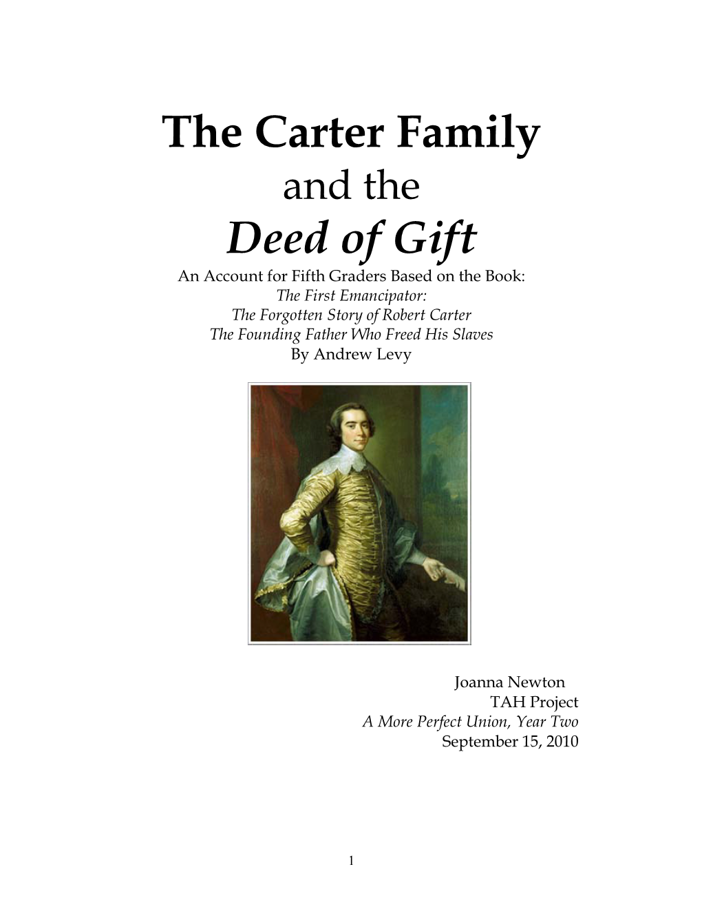 The Carter Family Deed of Gift