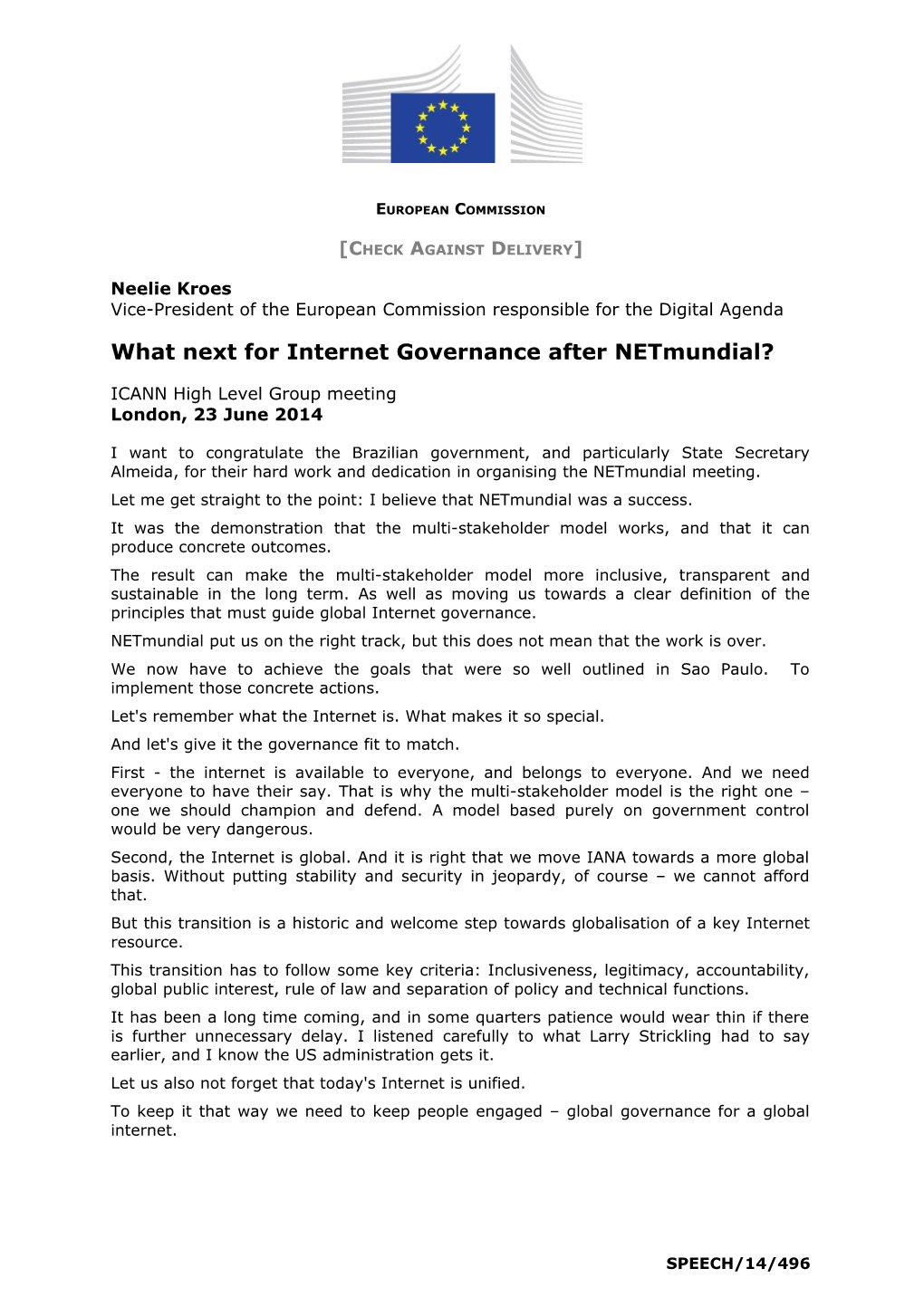 What Next for Internet Governance After Netmundial?