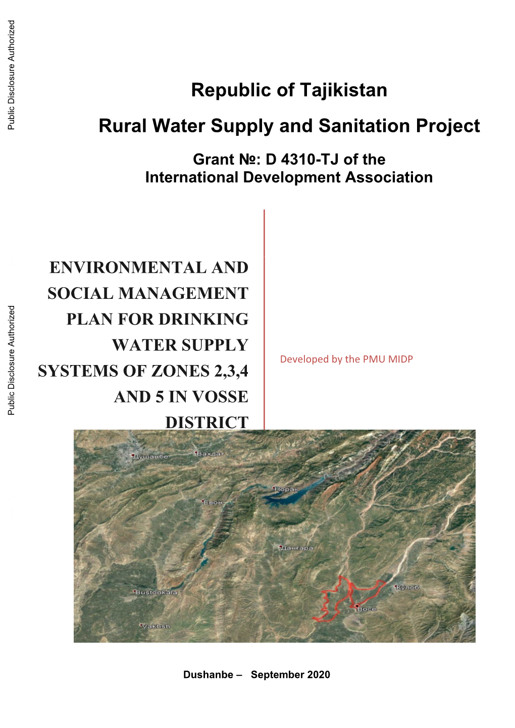 Republic of Tajikistan Rural Water Supply and Sanitation Project