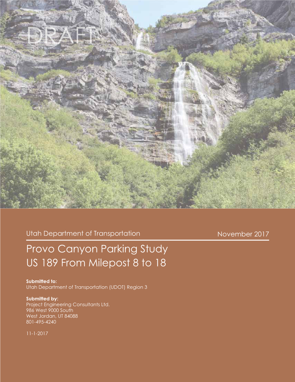 Provo Canyon Parking Study US 189 from Milepost 8 to 18