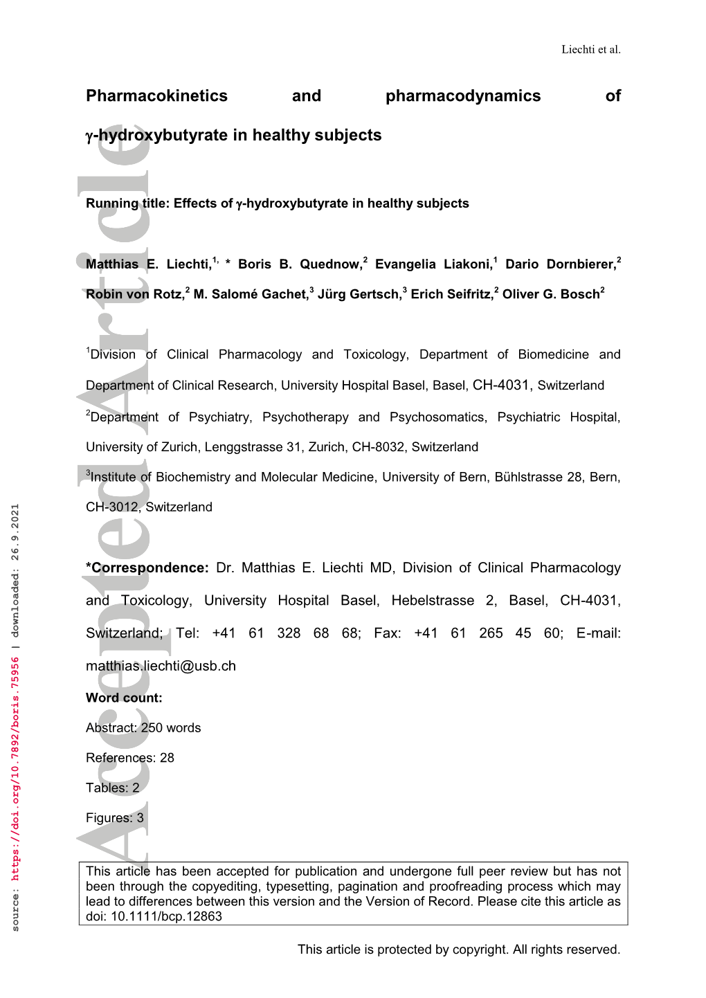 Pharmacokinetics and Pharmacodynamics of Γ-Hydroxybutyrate in Healthy Subjects