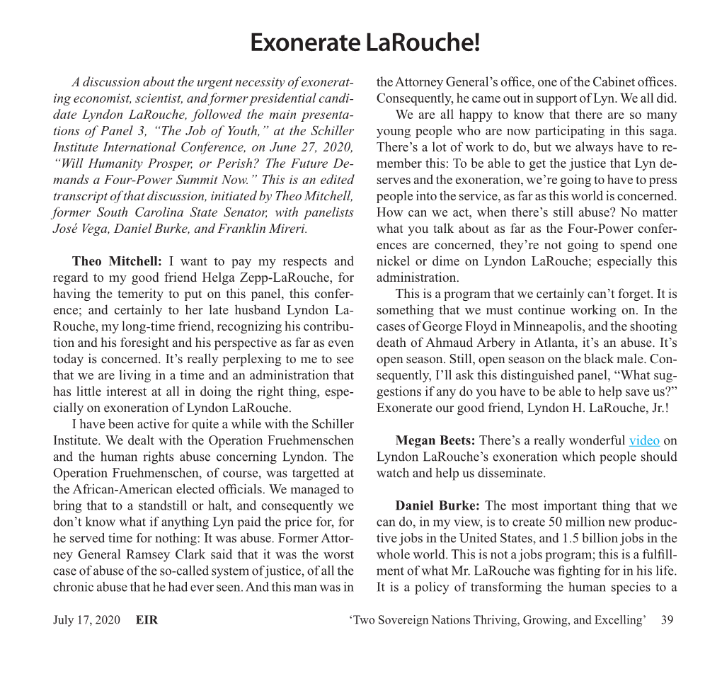 Exonerate Larouche!