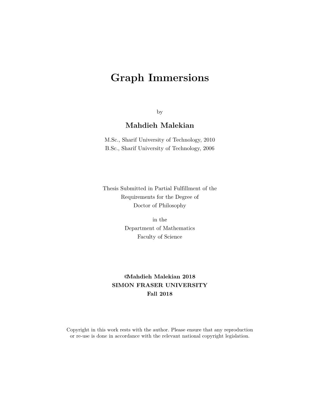 Graph Immersions