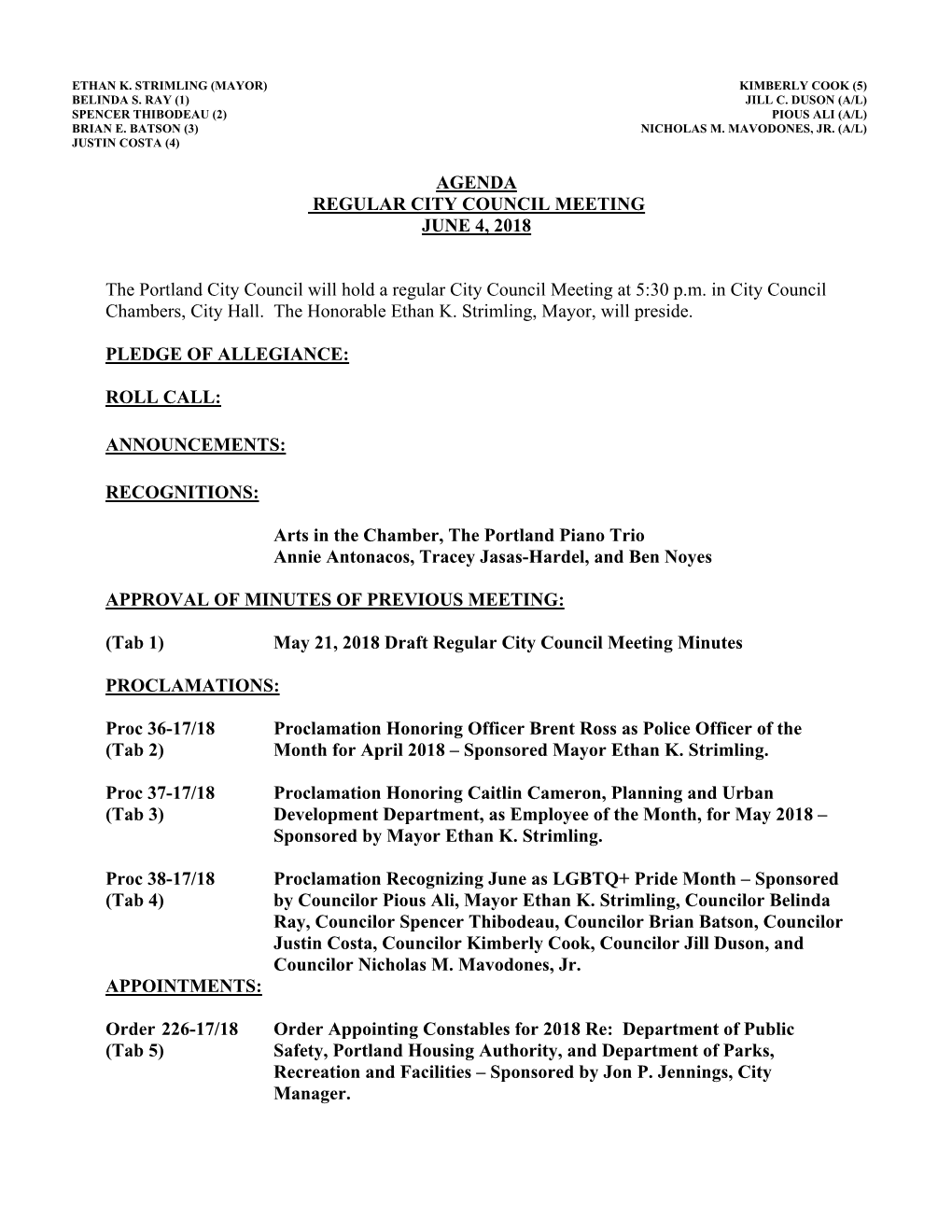 City Council Meeting Agenda Packet Portland Maine