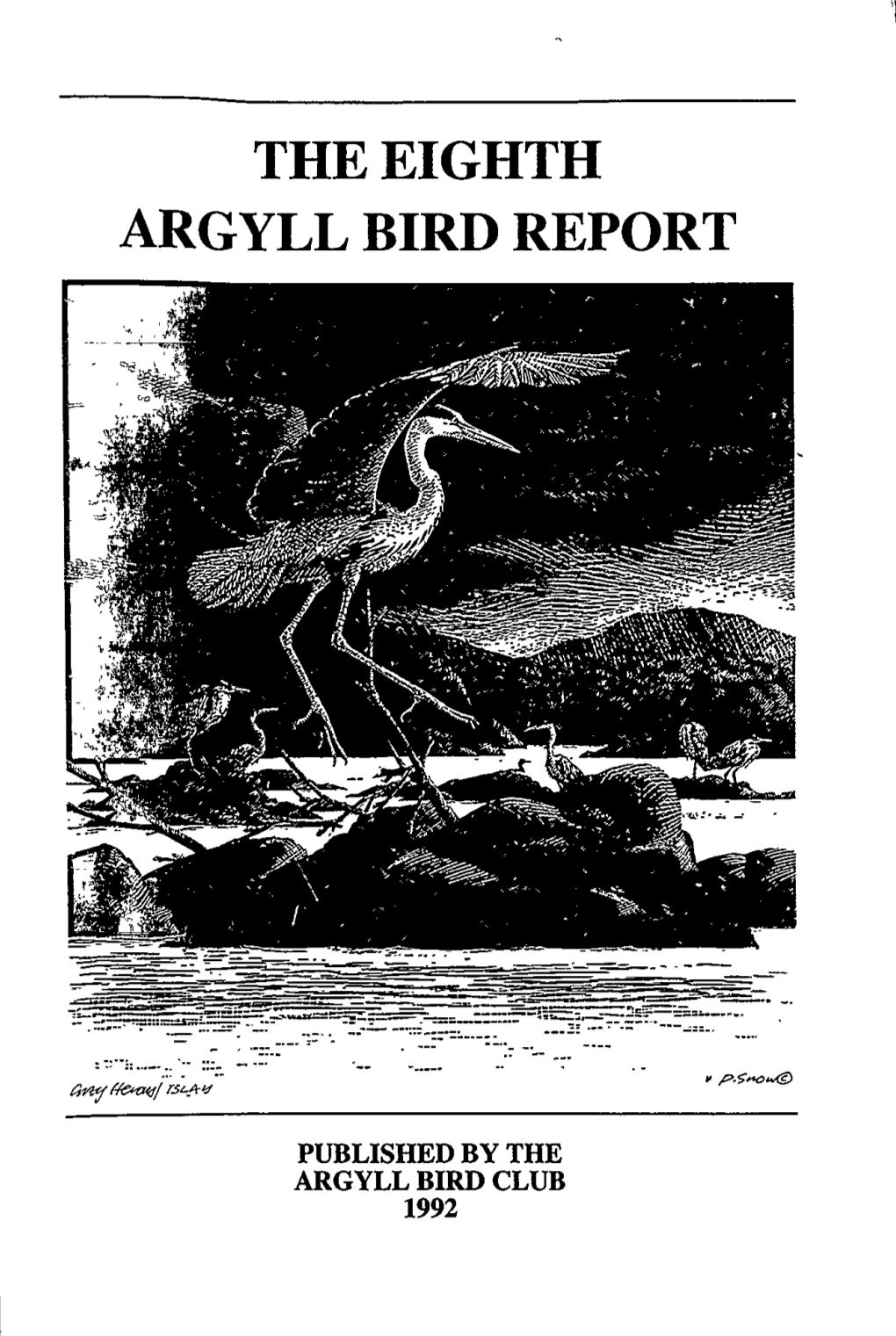 THE EIGHTH ARGYLL BIRD REPORT Argyll Bird Club