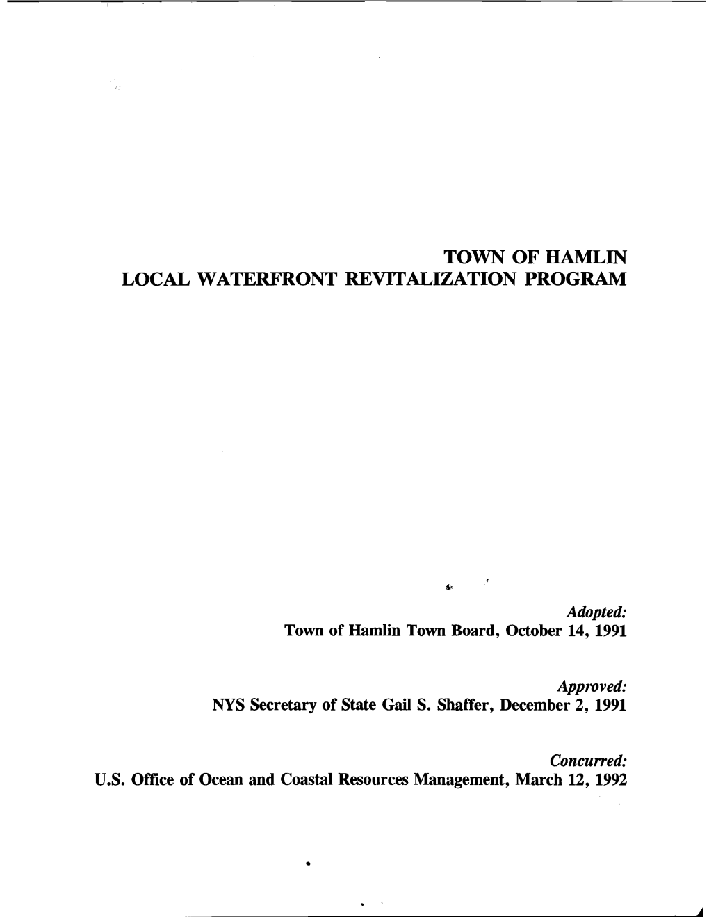 Town of Hamlin LWRP Area, Primarily Using the Following Sources