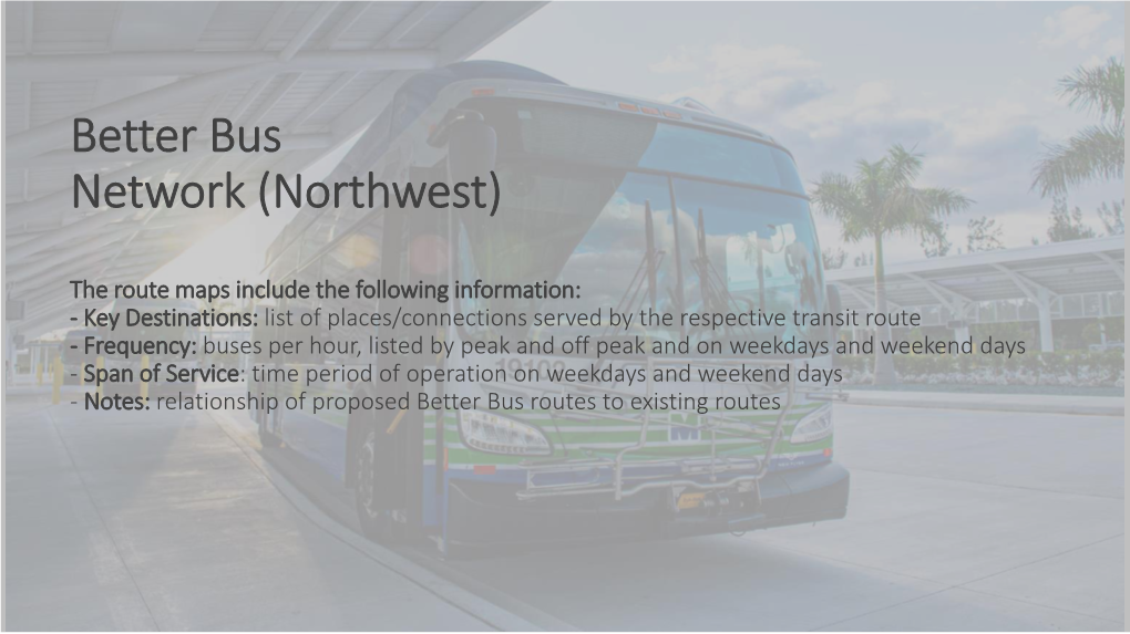 Better Bus Network (Northwest)