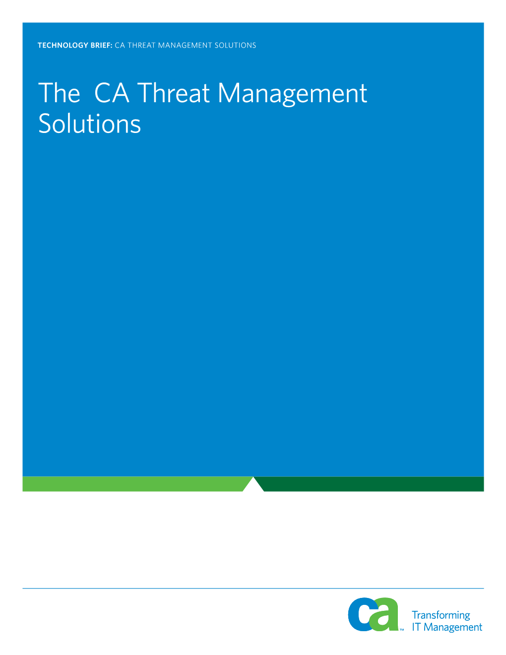 CA Threat Portfolio Technology Brief