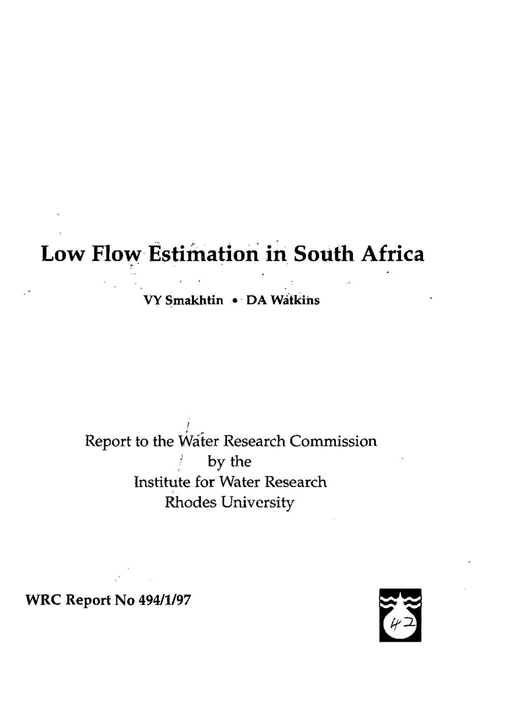 Low Flow Estimation in South Africa